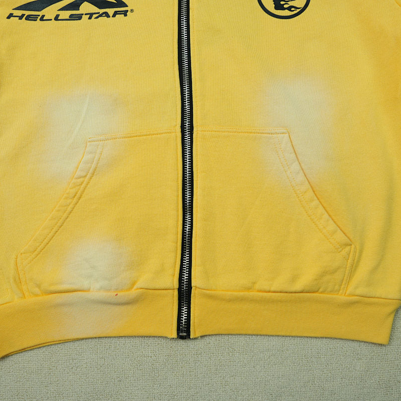 Hellstar Sports Zip-Up Sweatshirtyellow