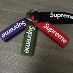 Supreme Logo Rubber PVC Keychain Strap with Metal Ring