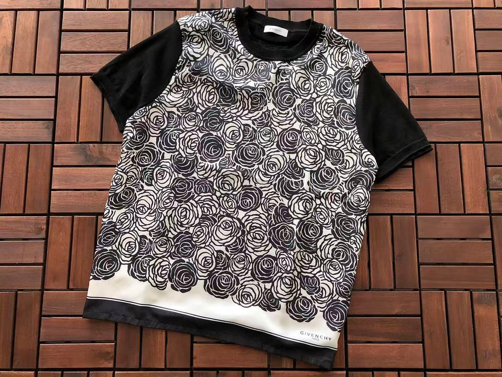 Black White Rose Graphic T-Shirt