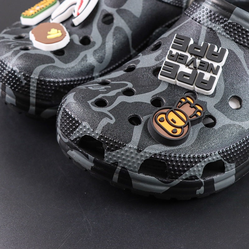 BAPE x Crocs Classic Clog - Black/Grey ABC Camo