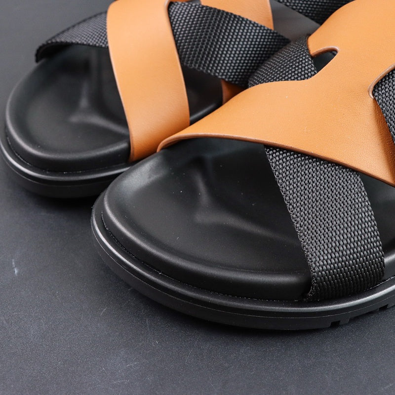 Hermes Izmir Sandal - Orange/Black