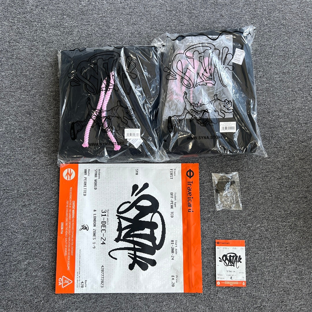 Hoodie Set Black Pink