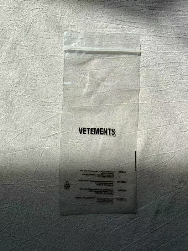 Vetements Clear Transparent Resealable Plastic Zip Bag