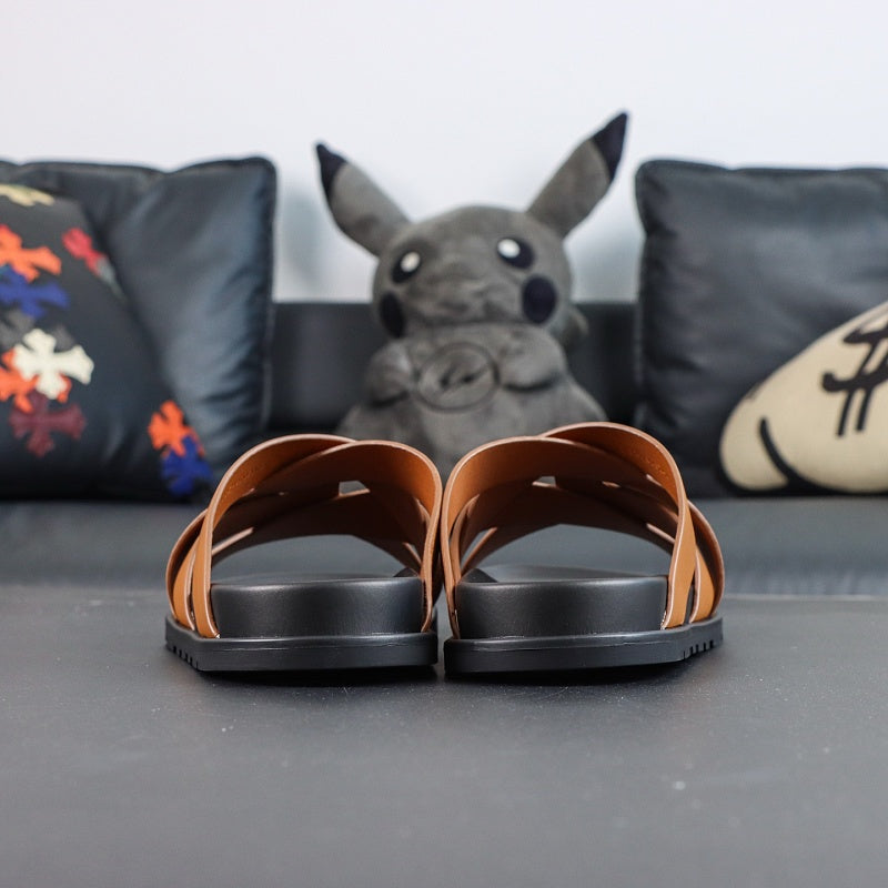 Hermes Izmir Sandal - Fauve/Camel