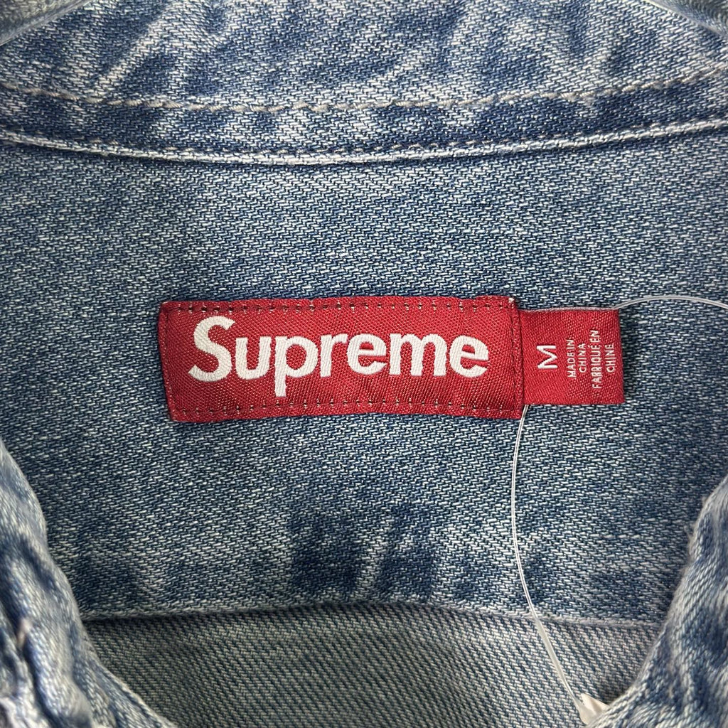 Supreme Gothic Logo Denim Button-Up Shirt