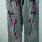 Hellstar Grey Future Flame Sweatpants