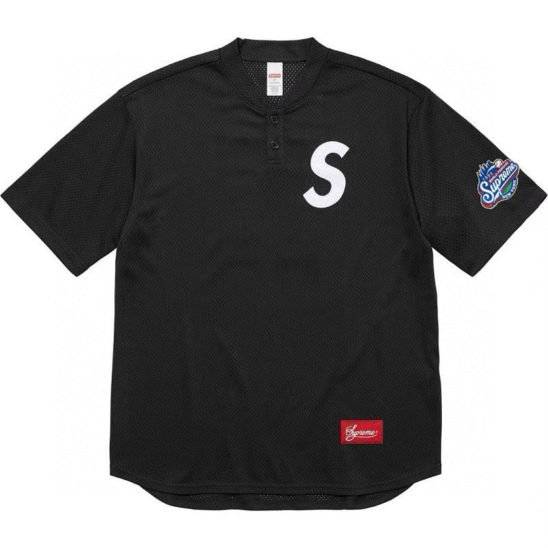 Supreme S Logo Mesh Baseball Jersey