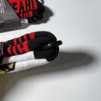 Oooh Yeah! Pizza Print Crew Socks - White/Yellow/Red