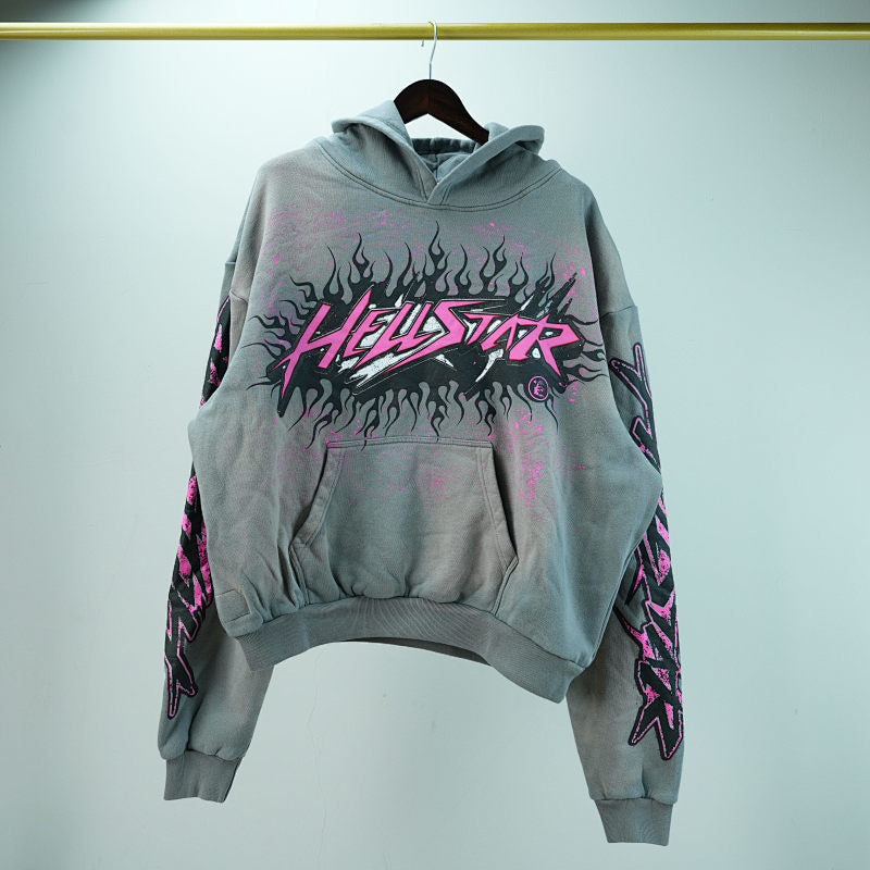 Hellstar Future Flame Hoodie Grey