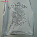 Sp5Der Rhinestone Logo Hoodie White