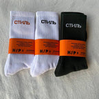 Heron Preston Crew Socks - Black/Gray/Orange