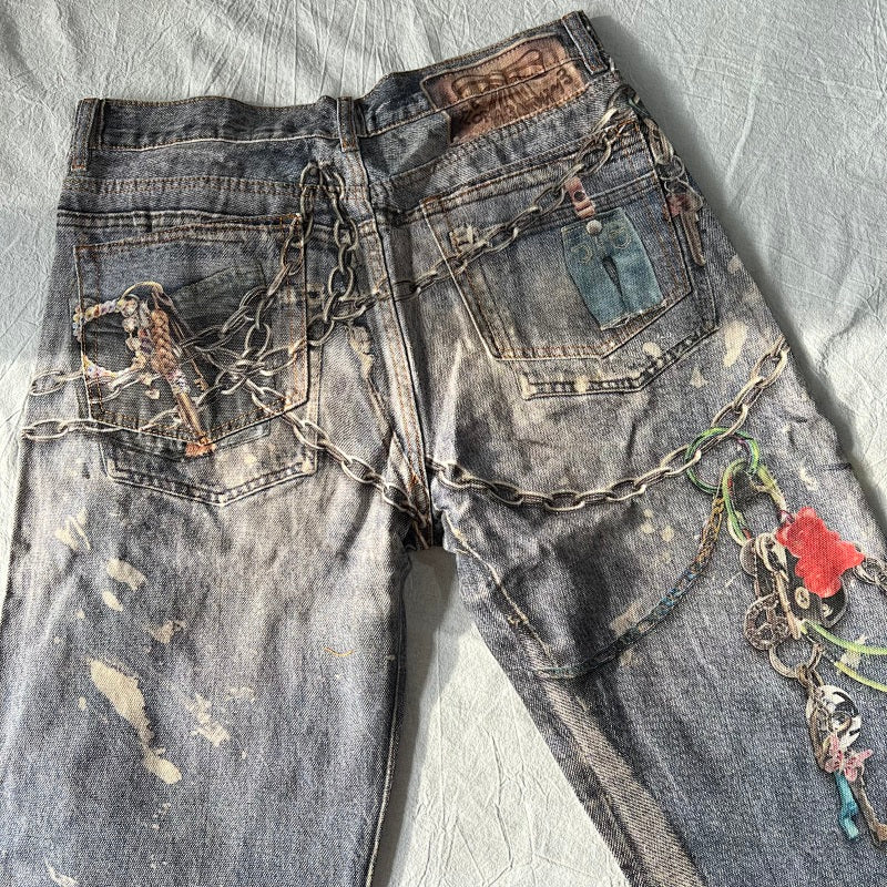 Coogi Distressed Jeans - Blue/Multicolor
