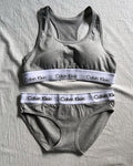 Calvin Klein Bralette Set - Gray/White