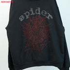 Sp5Der Rhinestone Logo Hoodie Black