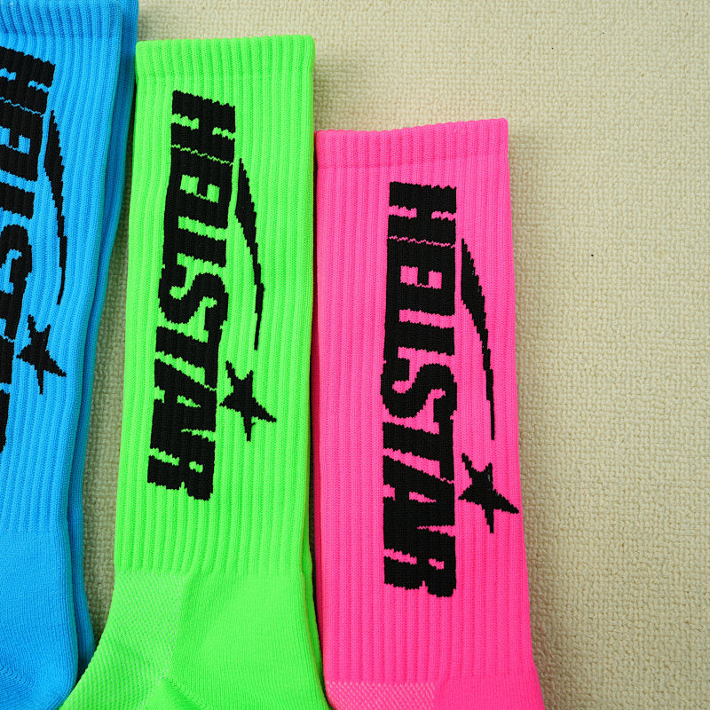Hellstar Logo Socks （4 Pack） Neon