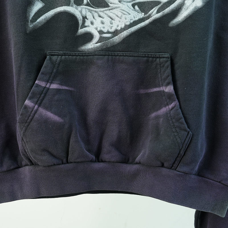 Hellstar Airbrushed Skull Hoodie Black