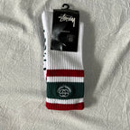 Stüssy Crew Socks - Green/Red/White