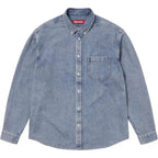 Supreme Gothic Logo Denim Button-Up Shirt