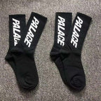 Palace Logo Crew Socks Black and White