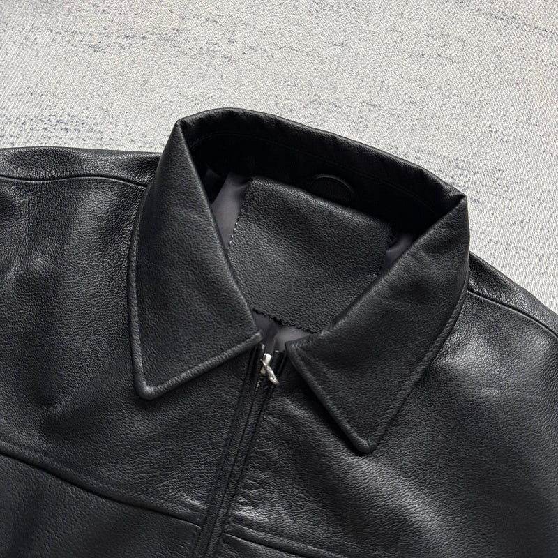 Unknown Brand Black Leather/Nylon Hybrid Jacket