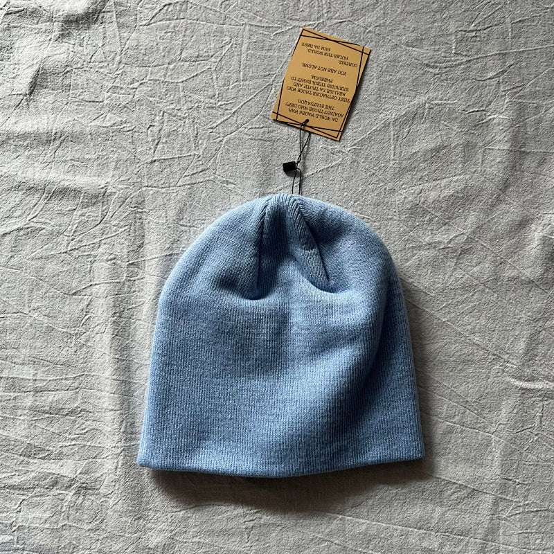 Chulez Knit Beanie - Light Blue/White