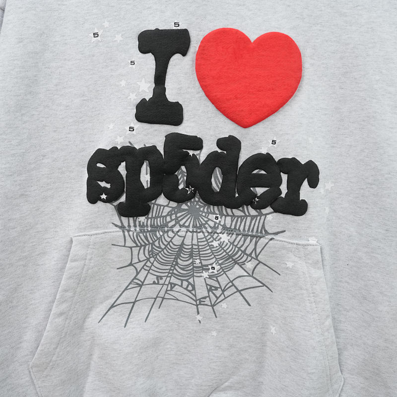 Sp5der Souvenir Hoodie Heather Grey