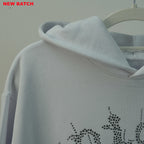 Sp5Der Rhinestone Logo Hoodie White