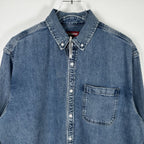 Supreme Gothic Logo Denim Button-Up Shirt