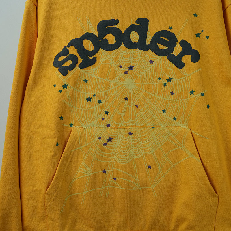 Sp5Der Logo Hoodie Yellow