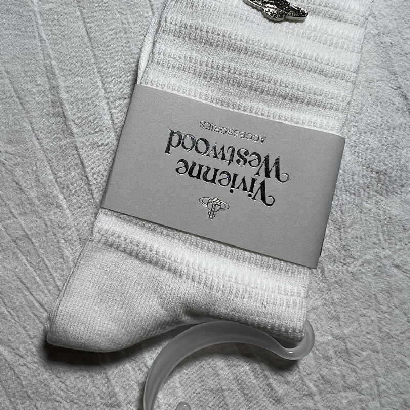 Vivienne Westwood Crew Socks - Gray/Tan/White/Black
