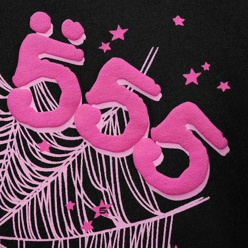 Sp5der Angel Number Hoodie Black