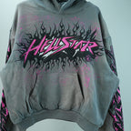 Hellstar Future Flame Hoodie Grey