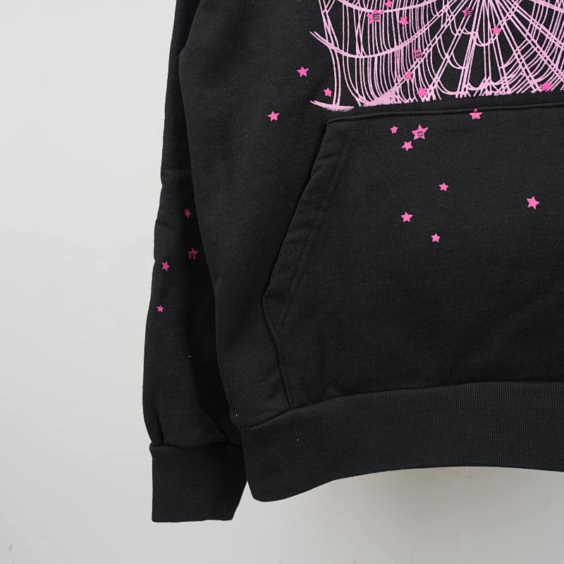 Sp5der Angel Number Hoodie Black