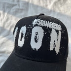 Black Baseball Cap with ICON Graphic Print