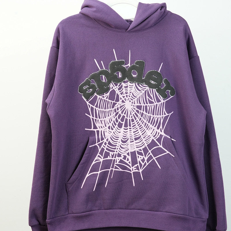 Sp5Der Web Hoodie Purple