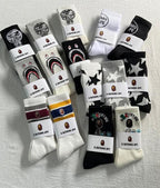 A Bathing Ape Crew Socks - Black/White/Gray/Cream