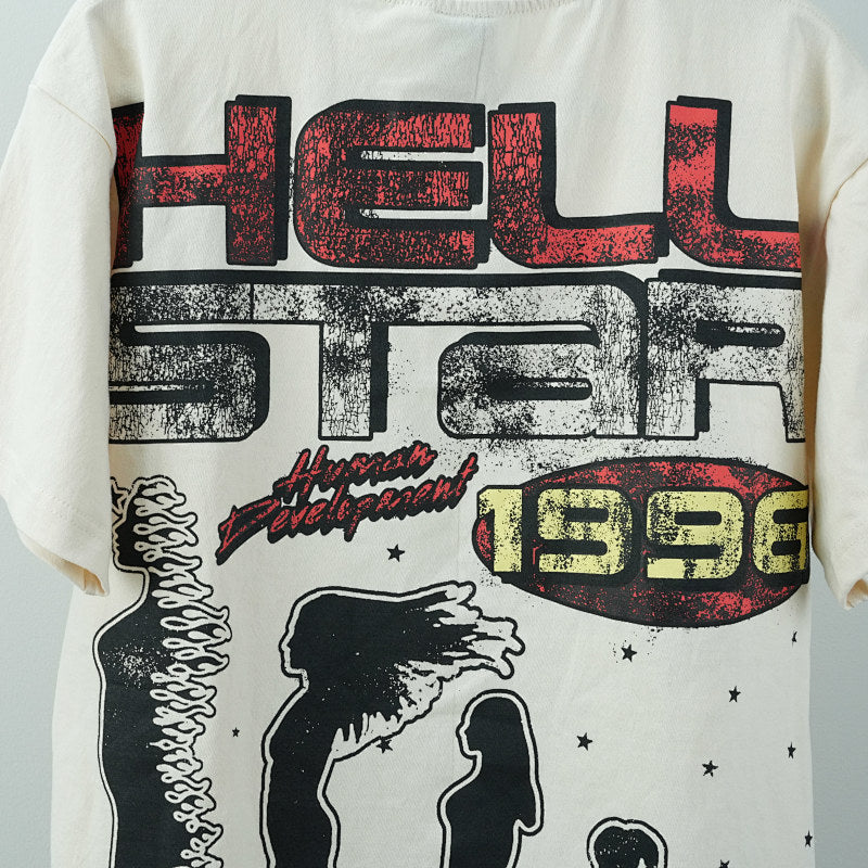 Hellstar Studios Cranium Short Sleeve Tee Shirt Cream
