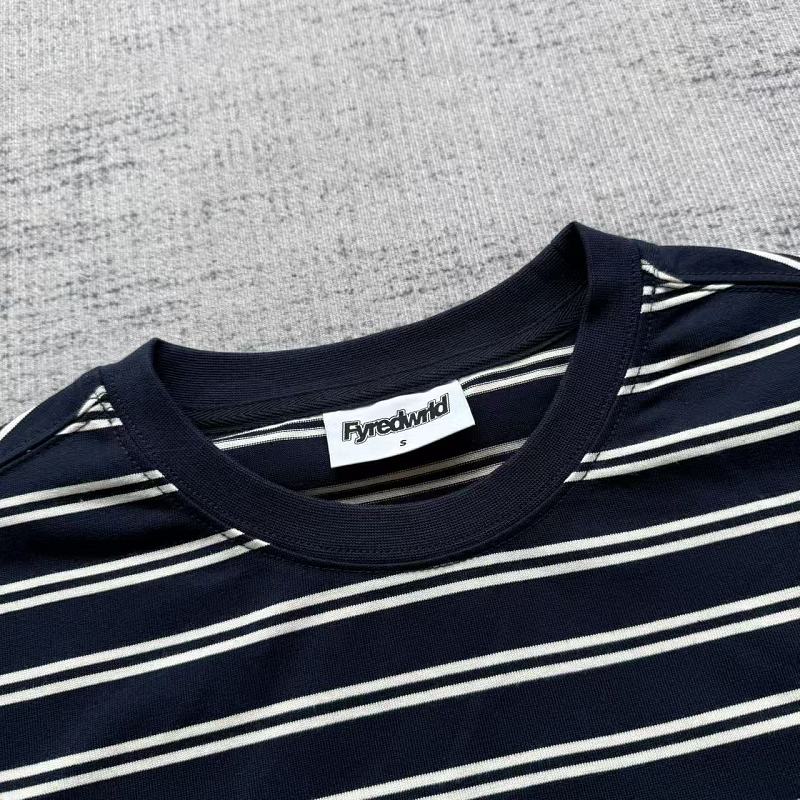 Unknown Brand Striped Long Sleeve Crewneck - Navy/White