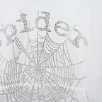 Sp5Der 0G Rhinestone Logo Hoodie White