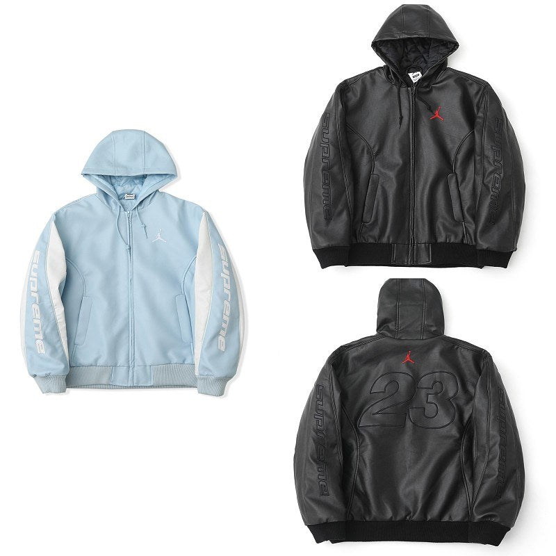 Supreme Jordan Faux-Leather Hooded Jacket