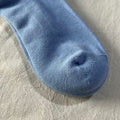 Blue Crew Socks with White Letter Print