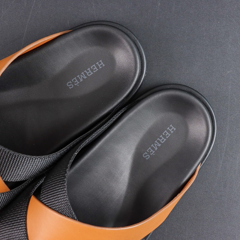 Hermes Izmir Sandal - Orange/Black
