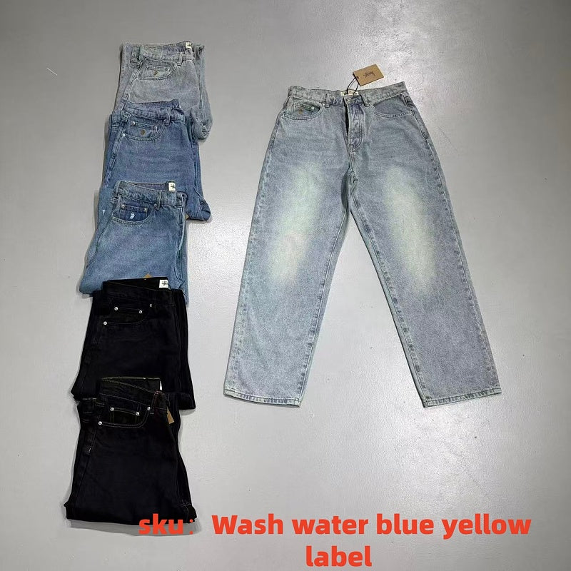 Stussy Denim Jeans - Wash Water Blue Yellow Label
