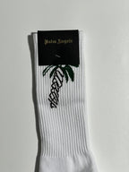 Palm Angels Crew Socks - White/Black/Green
