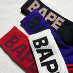 Bape Crew Socks - White/Red/Purple/Black
