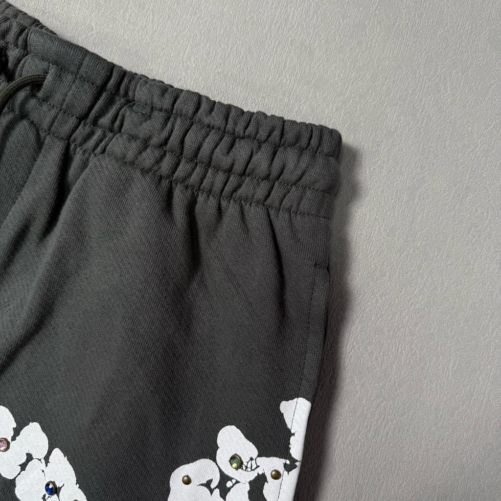 Rhinestone Cotton Wreath Shorts