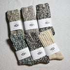 UGG Chunky Knit Crew Socks - Cream/Green/Teal/Gray/Brown