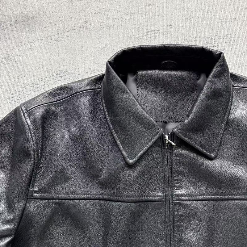 Unknown Brand Black Leather/Nylon Hybrid Jacket
