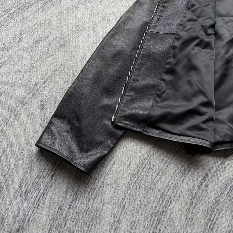 Unknown Brand Black Leather/Nylon Hybrid Jacket