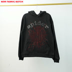 Sp5Der Rhinestone Logo Hoodie Black